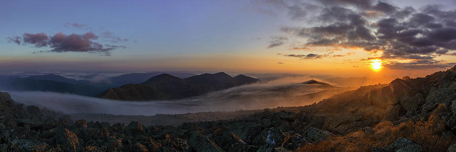 Sunrise on Mount Washington Pano Photograph by White Mountain Images