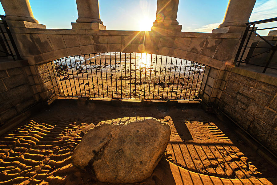 Sunrise on Plymouth Rock Plymouth MA Photograph by Toby McGuire