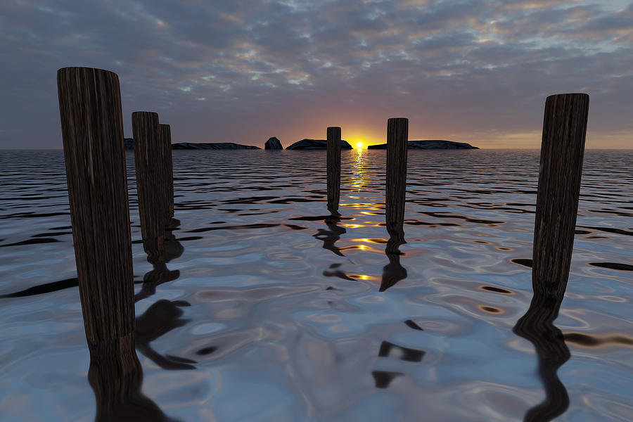 Sunrise on the bay Digital Art by James Smullins