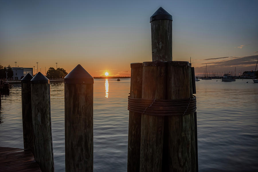 Sunrise on the Docks of Annapolis Maryland Photograph by Bill Cannon