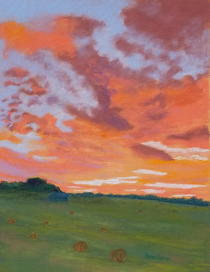 Sunrise on the Farm Pastel by Nancy Beauchamp