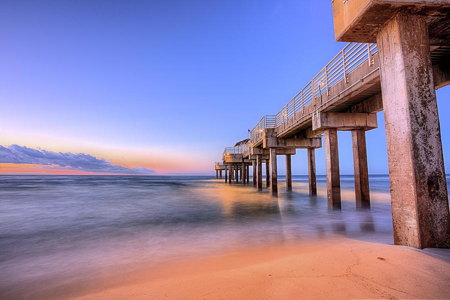 Beach Photograph - Sunrise on the Four Seasons Pier by JC Findley