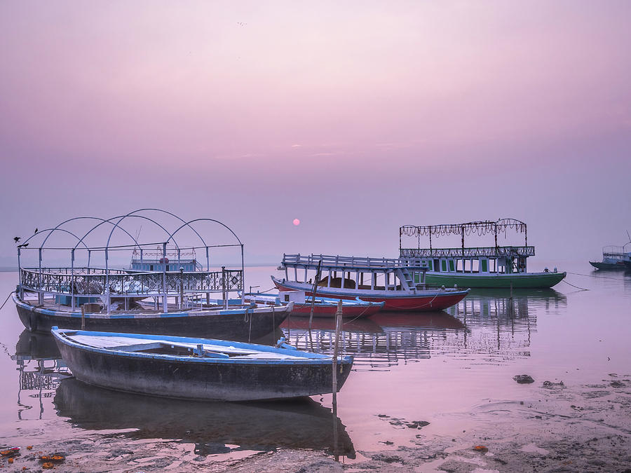 Sunrise on the Ganges. Photograph by Usha Peddamatham