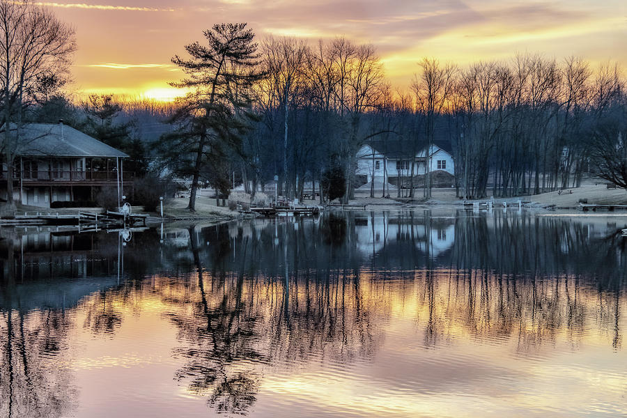 Sunrise on the Lake Digital Art by Terry Davis