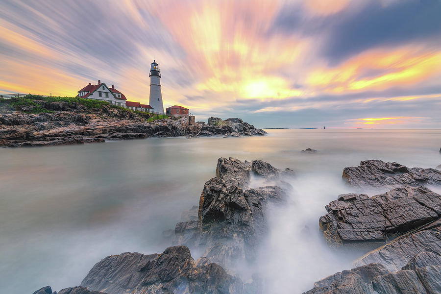 Sunrise on the Rocks at Portland Head Light by Jesse MacDonald Sunrise on the Rocks at Portland Head Light by Jesse MacDonald