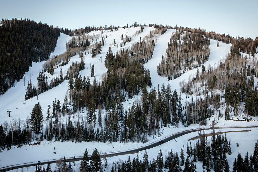 Sunrise On The Ski Slopes At Deer Valley, Utah, Near Park City. Photograph by Cavan Images