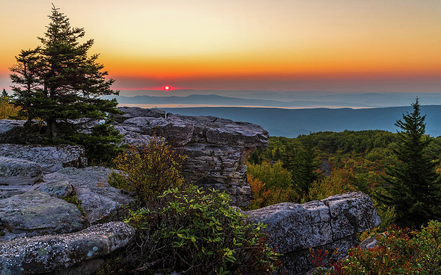 Sunrise over Bear Rocks Photograph by Lori Coleman