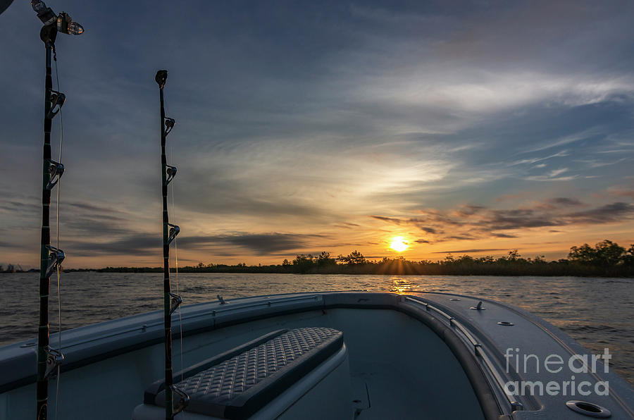 Sunrise Fishing Boat View Photograph