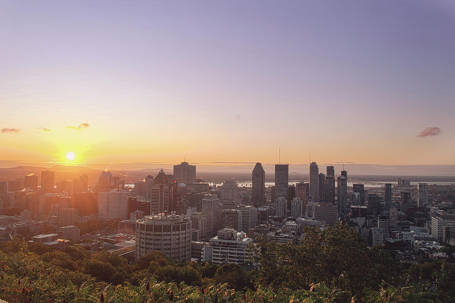 Sunrise over Montreal Photograph by Nicole Lloyd