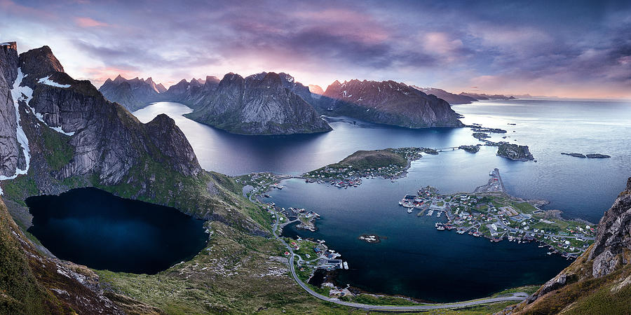 Mountain Photograph - Sunrise Over Mt. Reinebringen, Norway by Andrej Sevkovksij