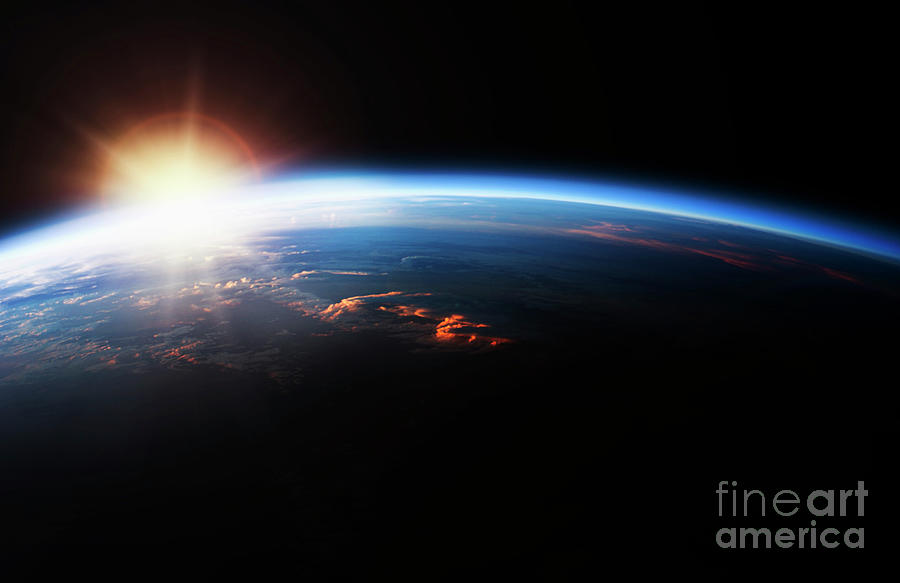 Sunrise Over Planet Earth Photograph by Tetra Images