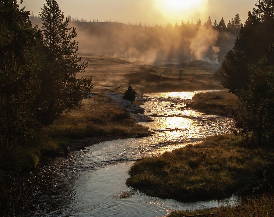 Sunrise Over River Photograph By C Richard Taylor