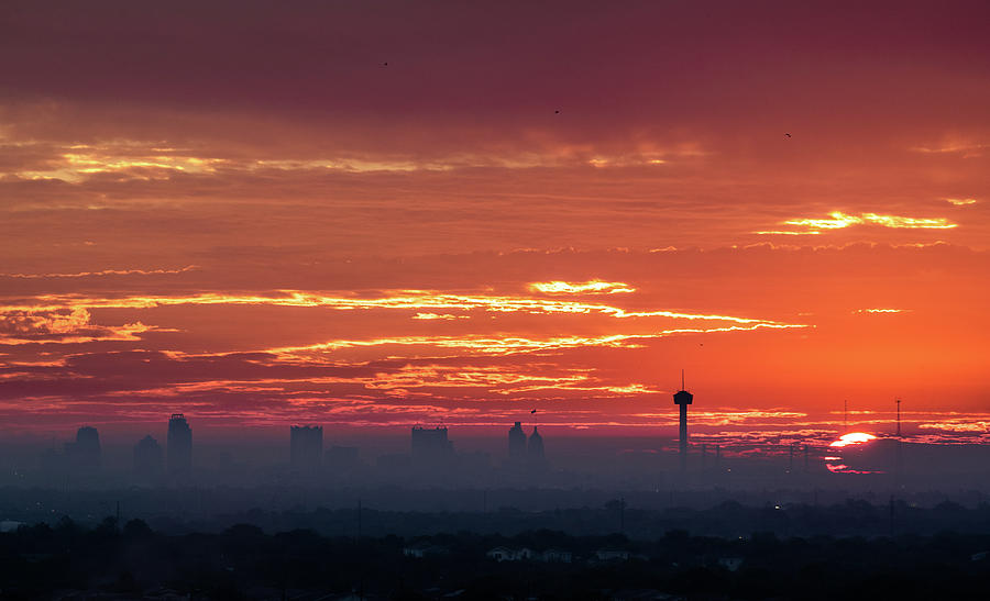 San Antonio Photograph - Sunrise over San Antonio by Janice Grantz