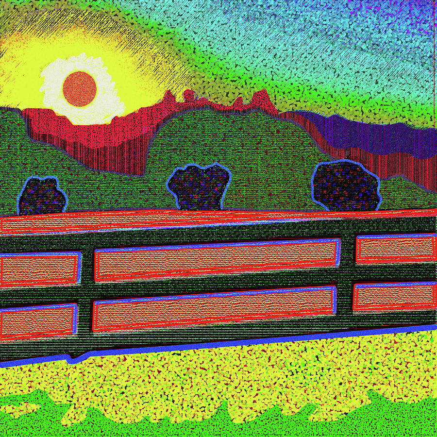 Sunrise Over The Fence Digital Art by Rod Whyte