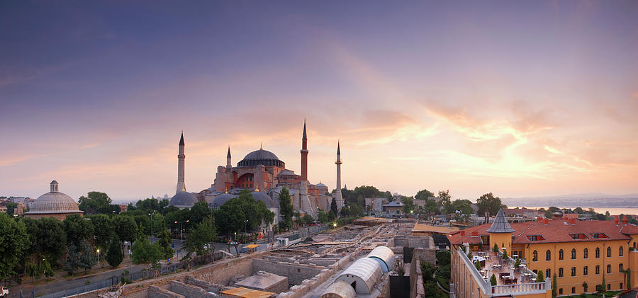 Sunrise Over The Hagia Sophia Mosque Photograph by Travelpix Ltd