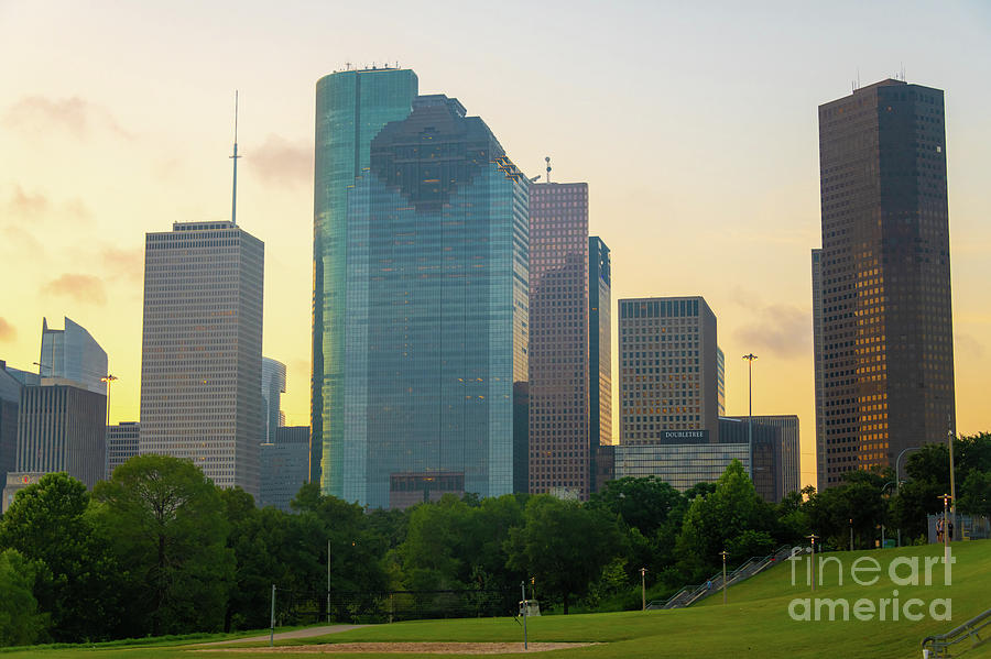 Sunrise Over The Houston, Texas Skyline Photograph By D Tao - Fine Art ...