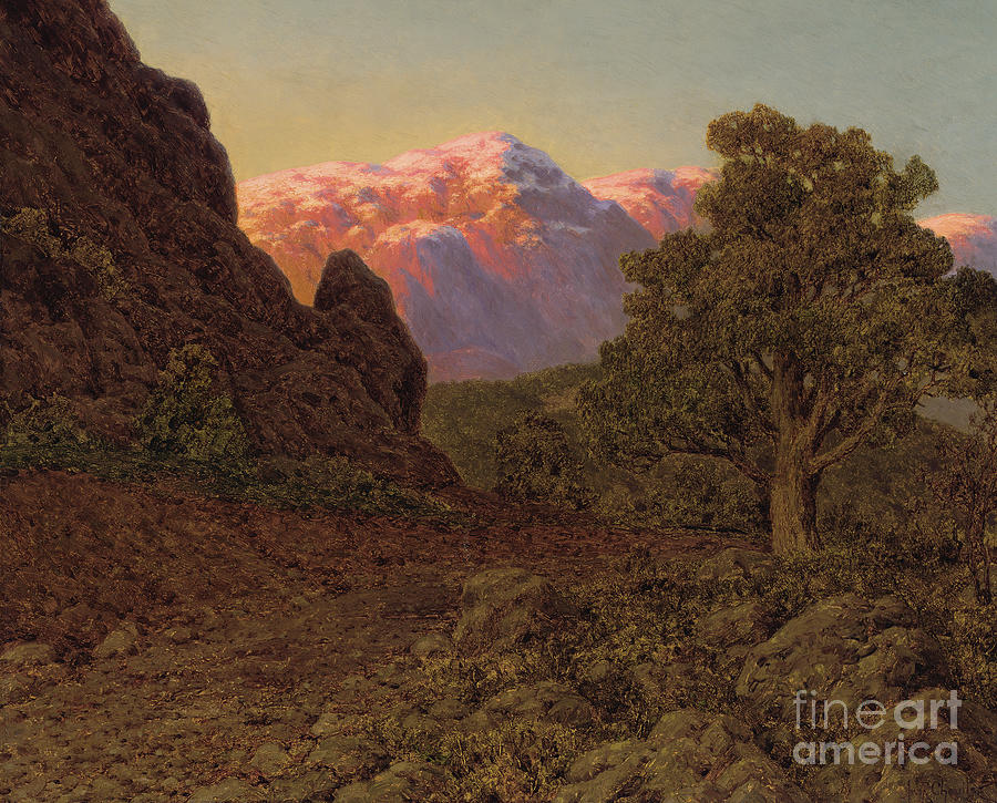 Sunrise over the Mountain Painting by Ivan Fedorovich Choultse