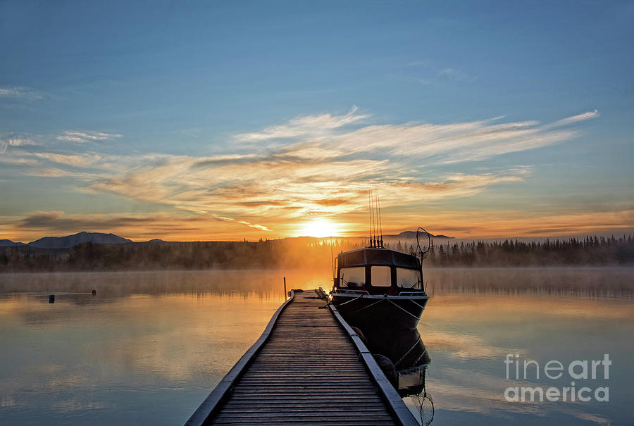 Sunrise over the Tagish River Photograph by Ed McDermott