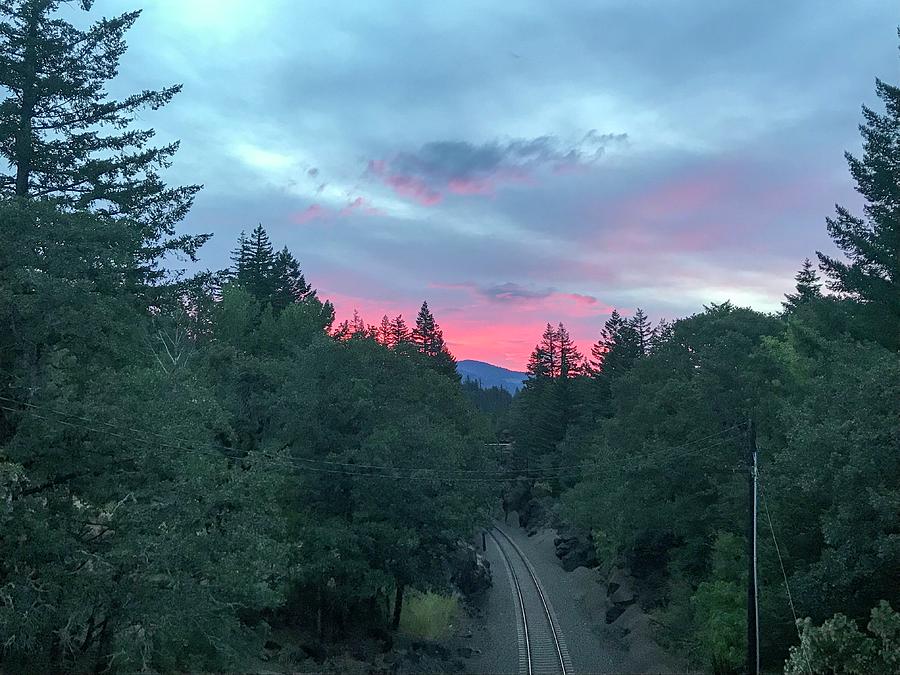 Sunrise Over The Train Tracks Photograph