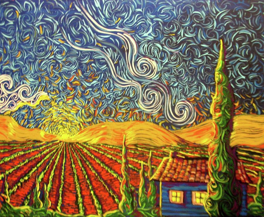 Sunrise Over Tuscany Painting by Stefan Duncan