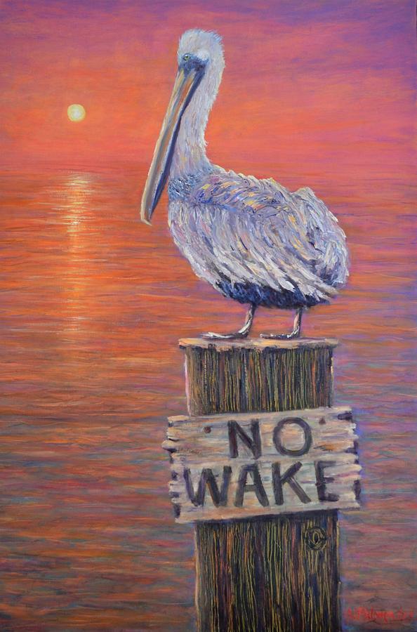Sunrise Pelican Painting Coastal Beach Decor by Amber Palomares Sunrise Pelican Painting Coastal Beach Decor by Amber Palomares