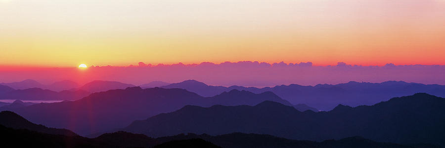Sunrise Rakan Kogen Yamaguchi Japan Photograph by Panoramic Images