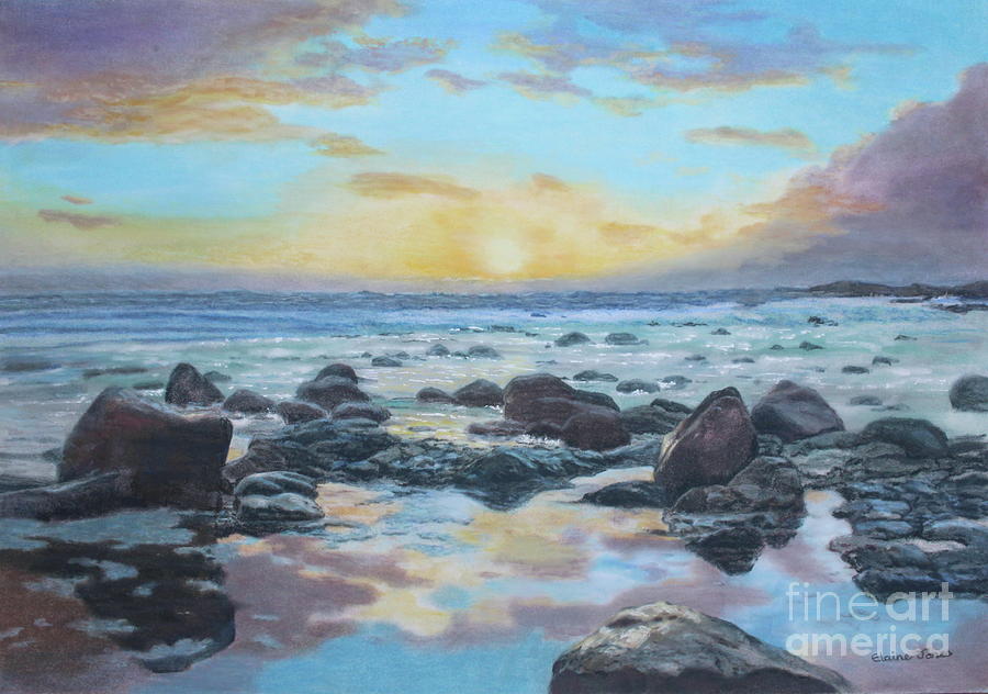 Sunset Painting - Sunrise Reflections by Elaine Jones