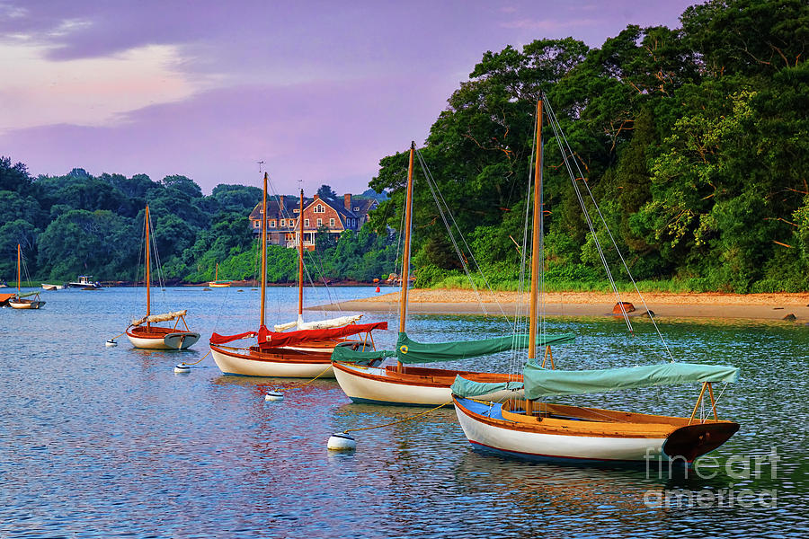 Sunrise Sailboats at Quissett Harbor in Falmouth, MA Photograph by Mark OConnell