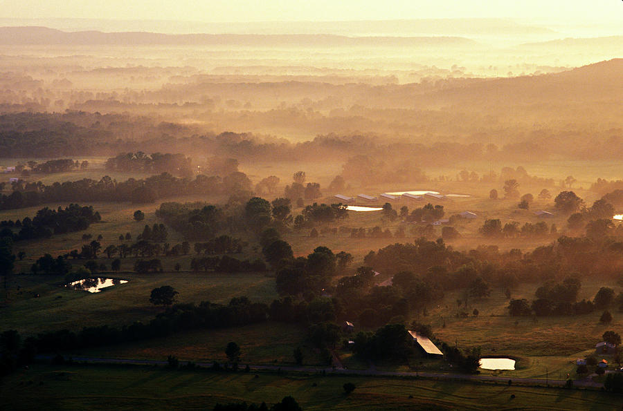 Sunrise Southern Farm Land Photograph by Wesley Hitt