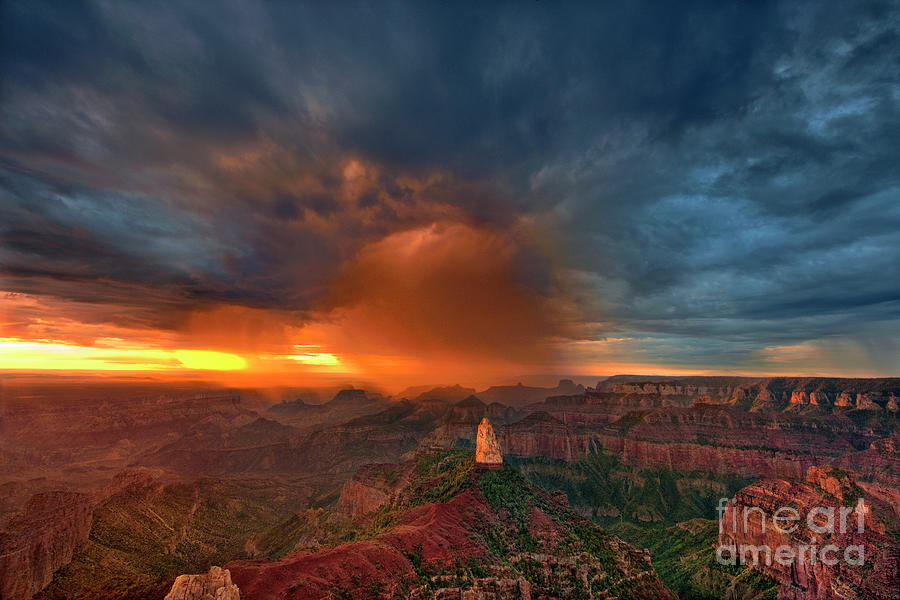 Sunrise Storm North Rim Grand Canyon Arizona Photograph by Dave Welling