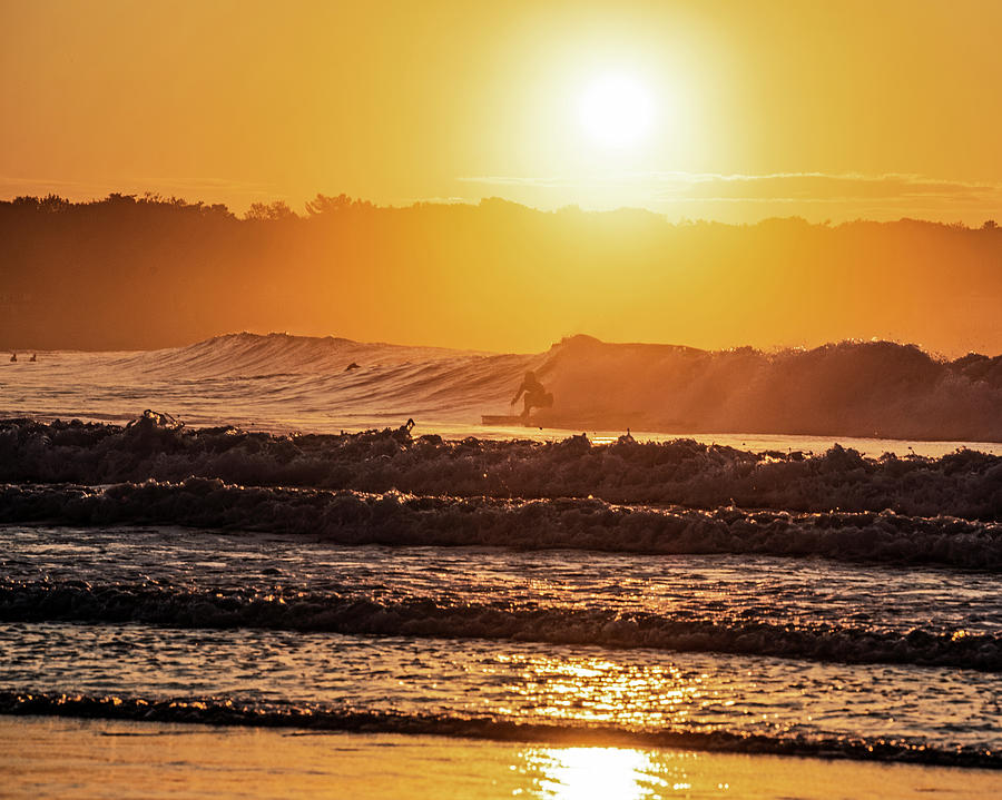 Sunrise Surfer Goochs Beach Kennebunk Maine New England Photograph by Toby McGuire