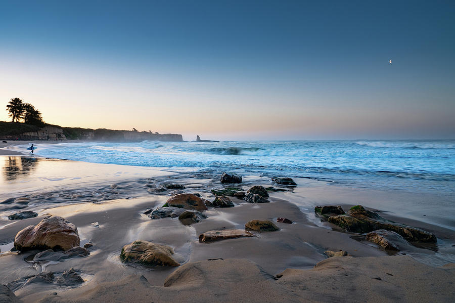 Sunrise Surfing 4 Mile Beach Santa Cruz California Photograph