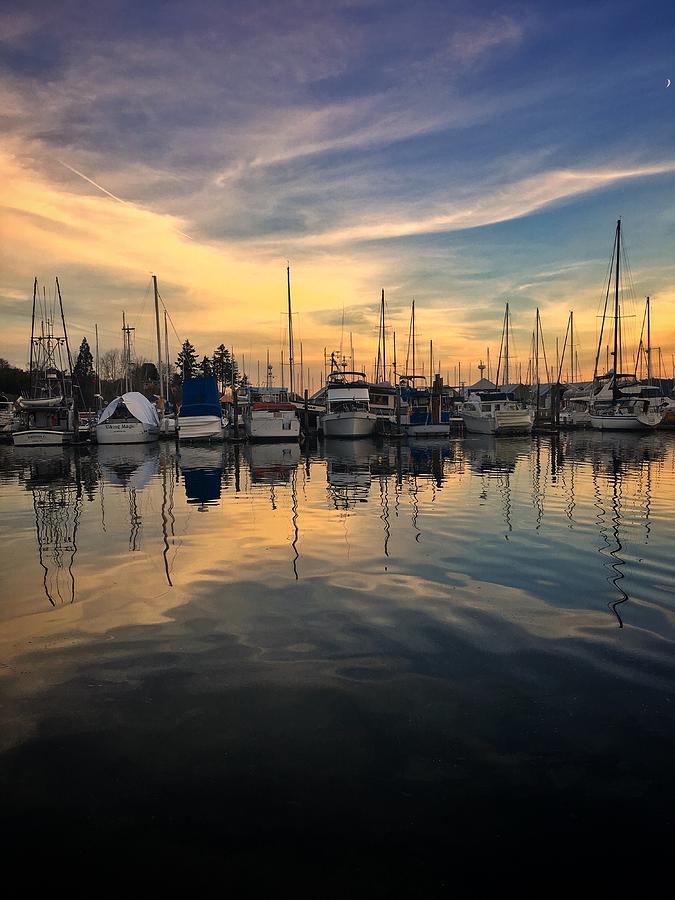  Sunrise Tranquility at the Marina Photograph by Jerry Abbott