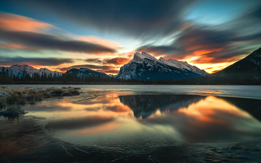 Sunrise Vermillion Lake Photograph by Bing Li - Fine Art America