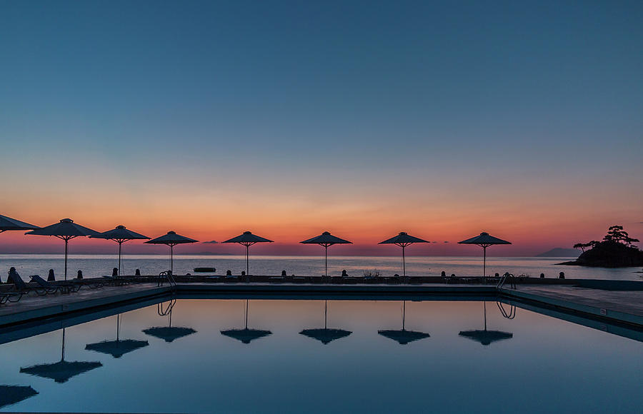 Sunrise With Reflections Thassos, Greece Photograph by Izzet Keribar