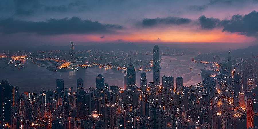 Hong Kong Photograph - Sunrising Hong Kong by Javier De La Torre