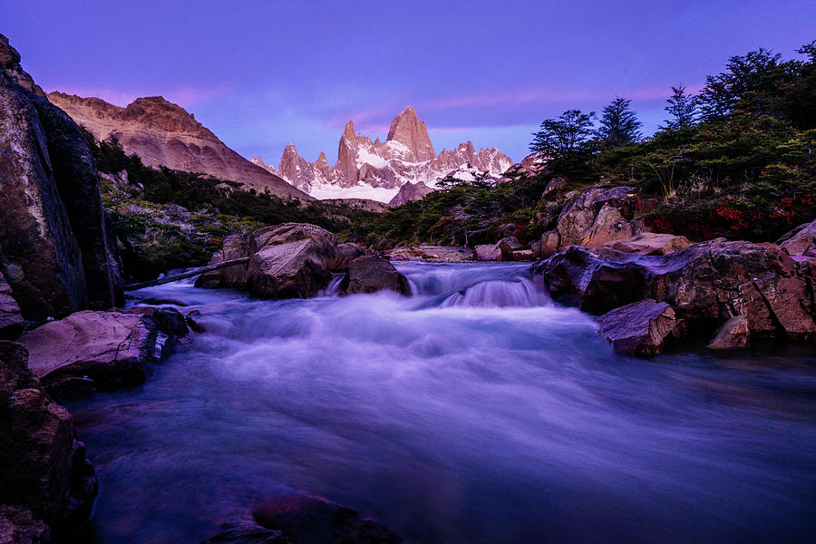 Mountain Photograph - Sunrist at Fitz Roy in Argentinean Patagonia by Kamran Ali
