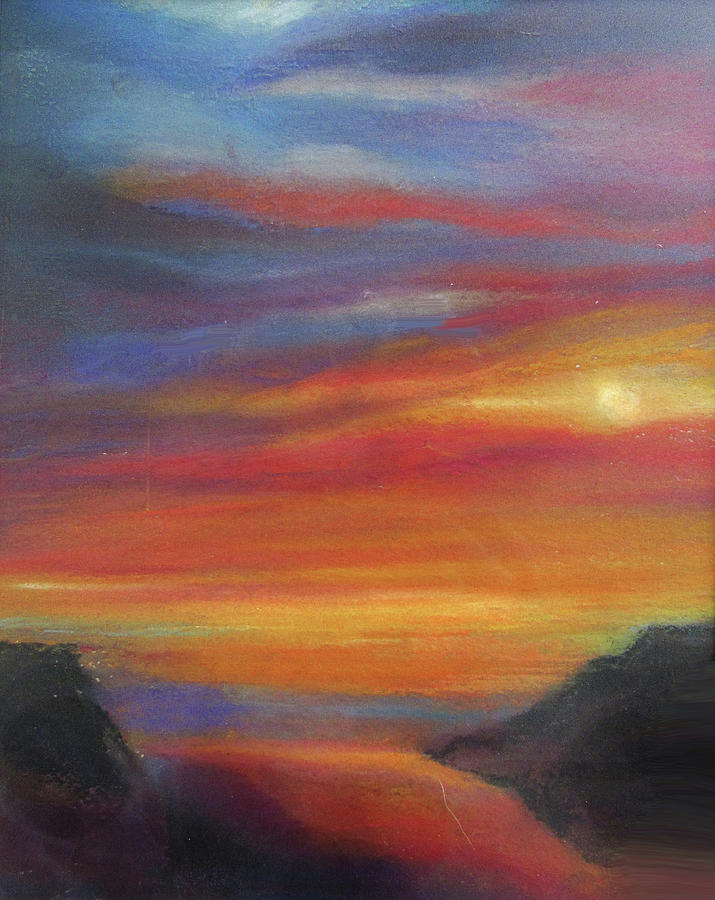 Sunset 1 Pastel by Jean Batzell Fitzgerald