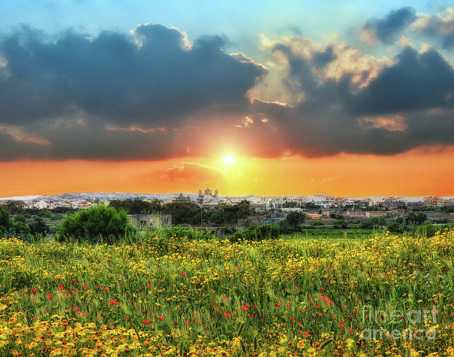 Sunset above a small town in Malta by Stephan Grixti Sunset above a small town in Malta by Stephan Grixti