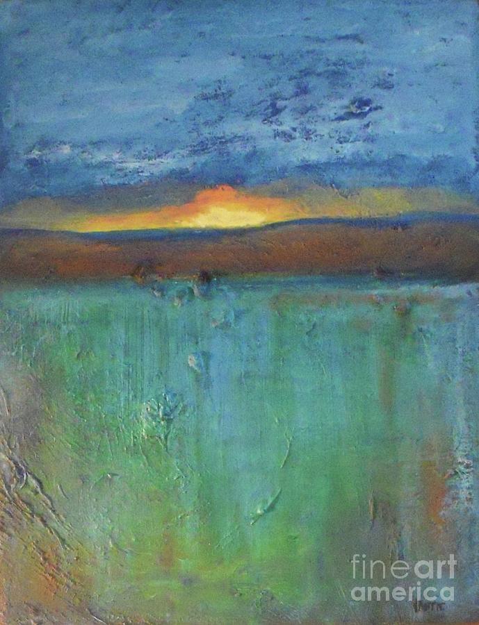 Sunset - abstract landscape painting Painting by Vesna Antic