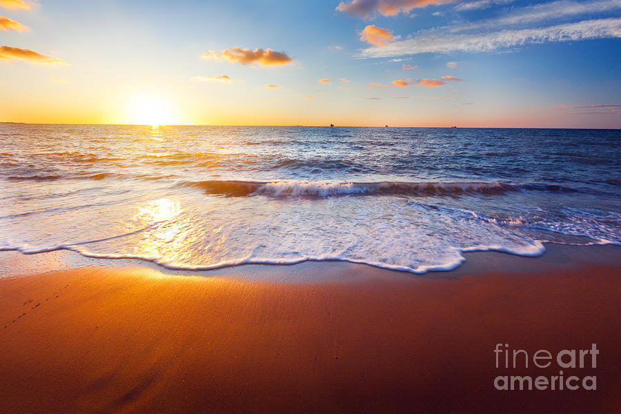 Atmosphere Photograph - Sunset And Beach by Ozerov Alexander Atmosphere Photograph - Sunset And Beach by Ozerov Alexander