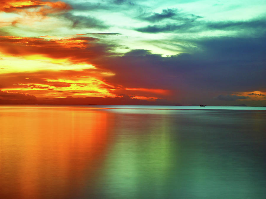 Sunset and boat by Trinidad Dreamscape Sunset and boat by Trinidad Dreamscape