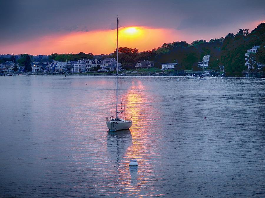 Sunset and Sailboat Photograph by Scott Hufford