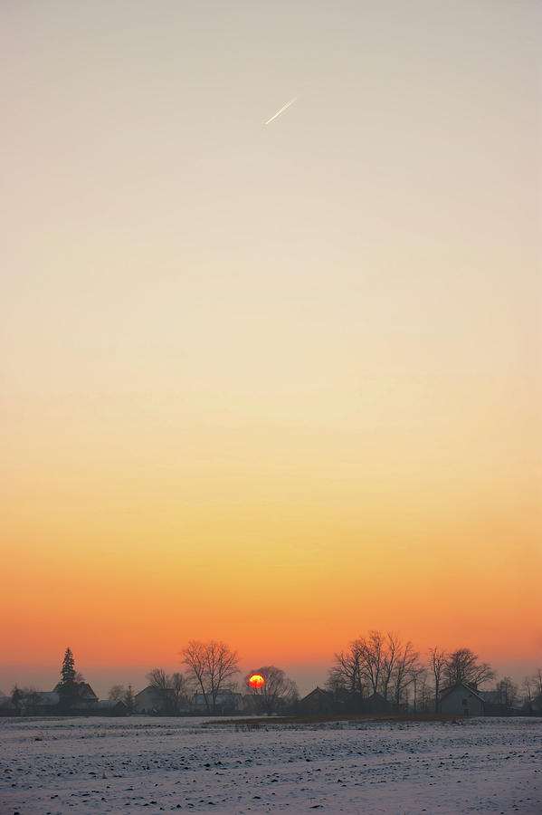 Sunset and winter Photograph by Anna Kluba