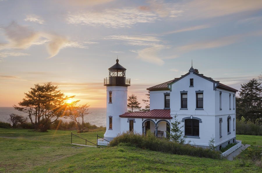 Sunset At Admiralty Head Lighthouse Photograph by Alan Majchrowicz ...