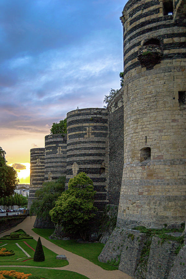 Sunset at Angers Castle Photograph by Luis GA