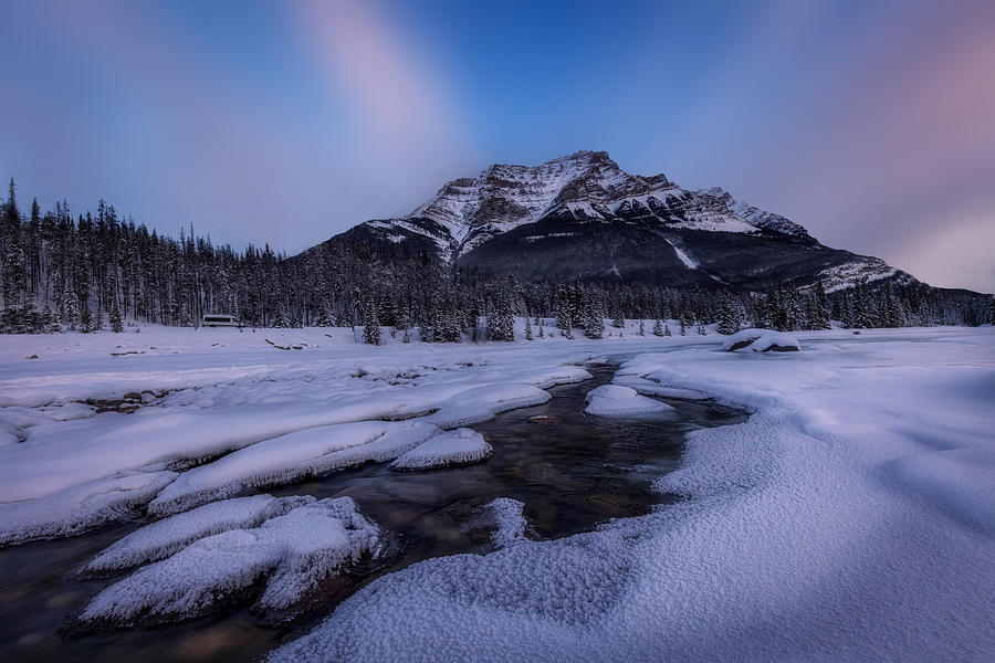 Sunset At Athabasca River Photograph by Dennis Zhang