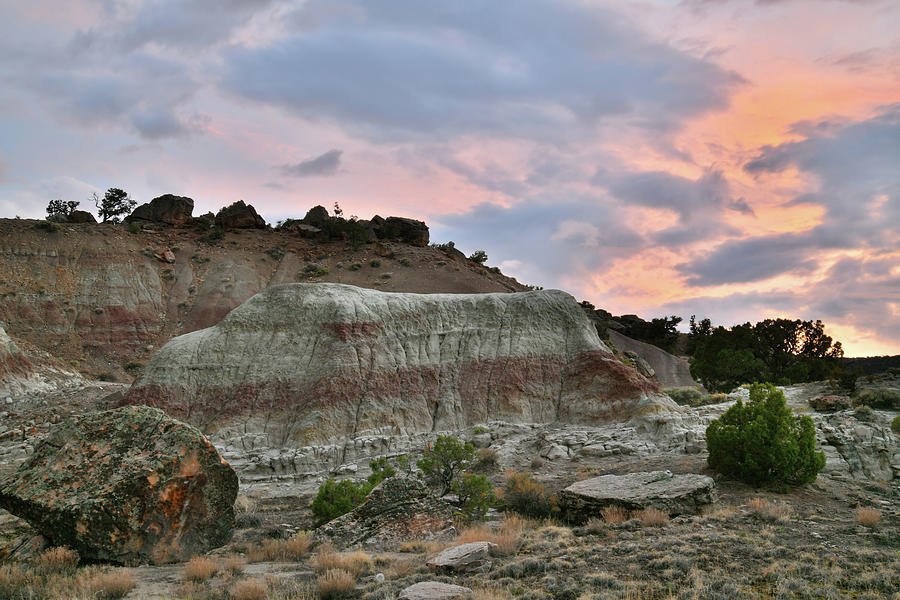 Sunset at Bentonite Site along Little Park Road Photograph by Ray Mathis