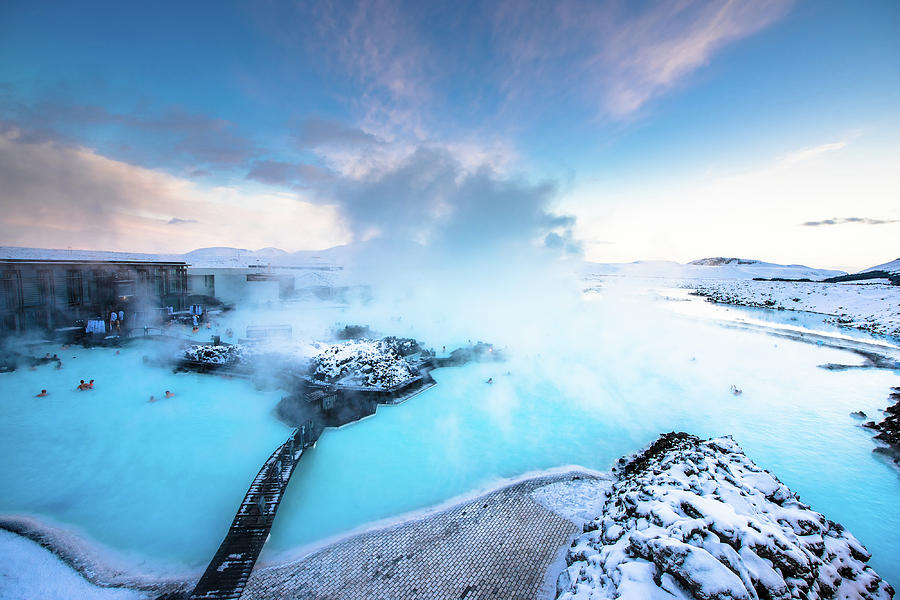 Sunset at Blue lagoon geothermal spa in Iceland by Suranga Weeratunga Sunset at Blue lagoon geothermal spa in Iceland by Suranga Weeratunga