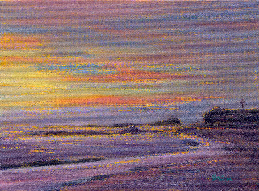 Sunset at Crystal Cove Painting by Konnie Kim